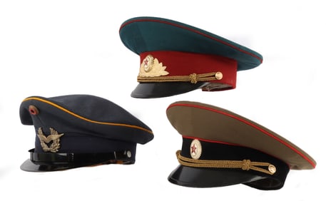 WEST GERMAN LUFTWAFFE & 2 SOVIET RUSSIA VISOR LOT