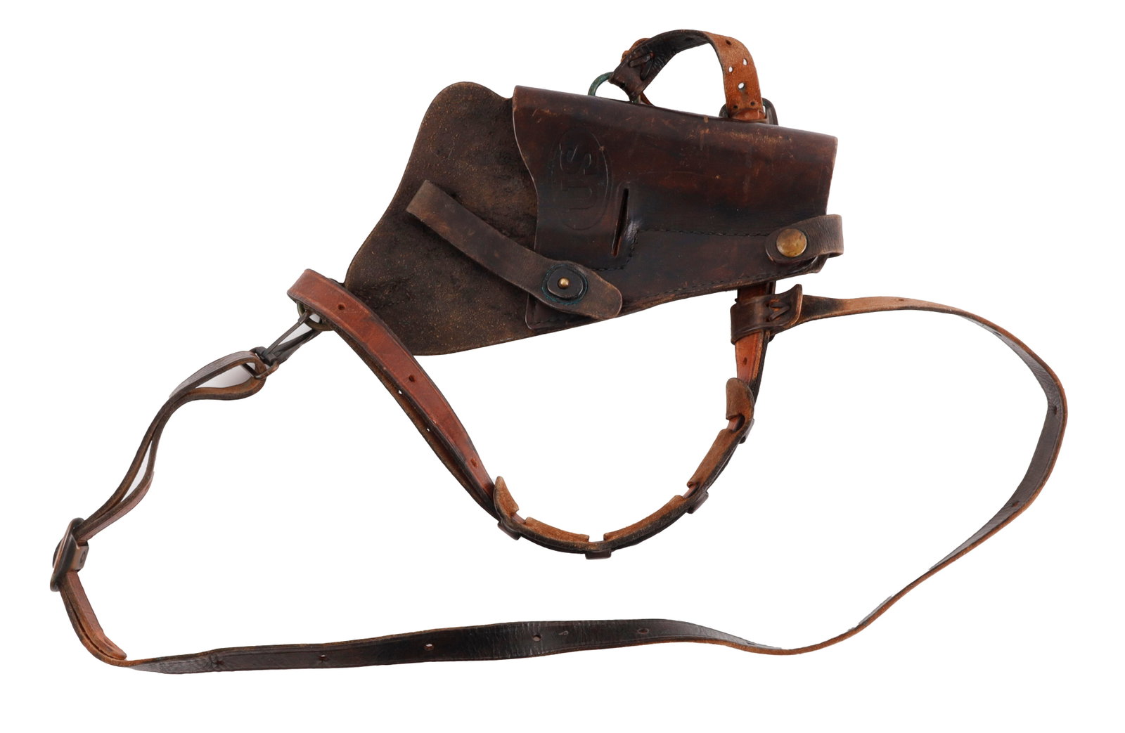 WWII US M3 TANKER HOLSTER FOR M1911 PISTOL: Embossed US and USMC Boyt 45. Very good condition with some usage wear.
