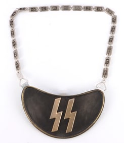 WWII GERMAN REICH SS STANDARD BEARER GORGET