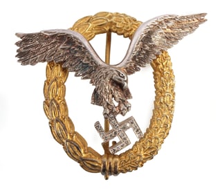 WWII GERMAN LUFTWAFFE PILOT BADGE W DIAMONDS