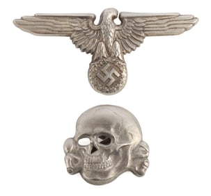 WWII GERMAN REICH SS VISOR PIN SET