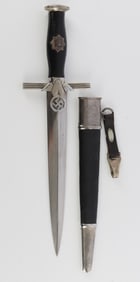 WWII GERMAN REICH 1ST MODEL RLB DAGGER WITH COA