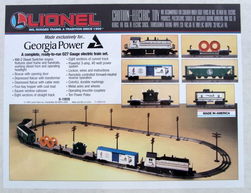 LIONEL GA POWER OLYMPIC TRAIN SET NEW IN BOX 1995: New ready to run 027 gauge electric train set. American made special issue, complete.