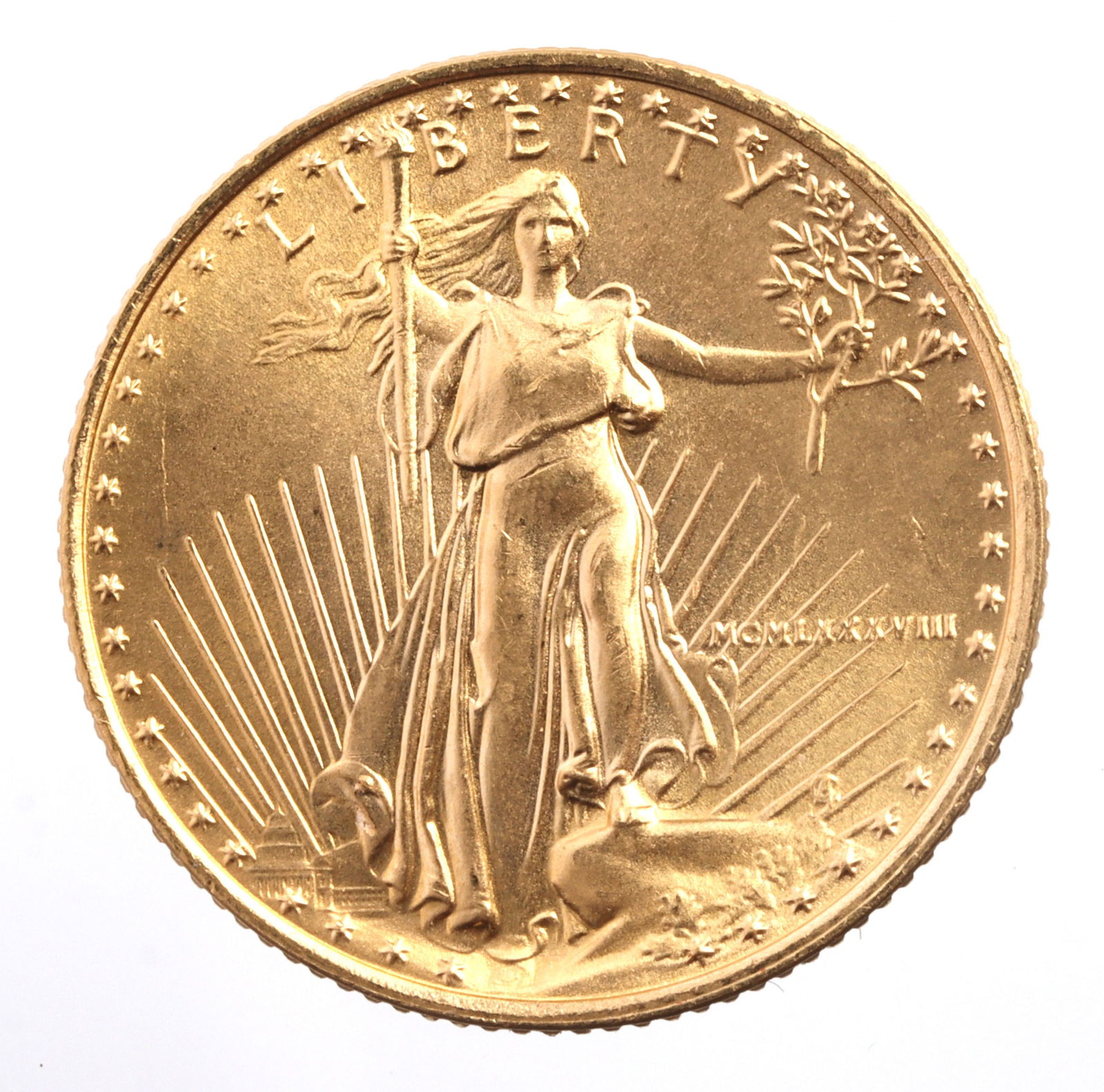 1988 GOLD 1/10 OZT OUNCE AMERICAN EAGLE BU COIN