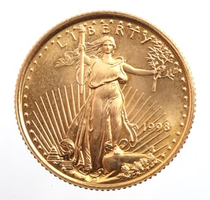 1998 GOLD 1/10 OZT OUNCE AMERICAN EAGLE BU COIN