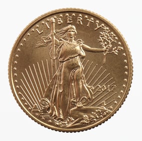 2017 GOLD 1/10 OZT OUNCE AMERICAN EAGLE BU COIN