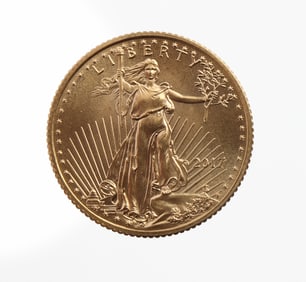 2017 GOLD 1/10 OZT OUNCE AMERICAN EAGLE BU COIN