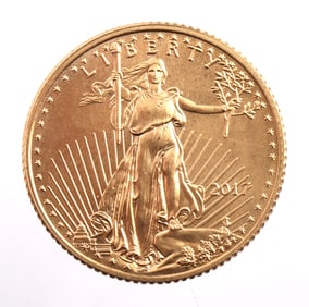 2017 GOLD 1/10 OZT OUNCE AMERICAN EAGLE BU COIN