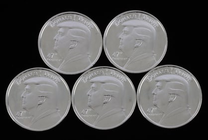 5 1 OZT OUNCE SILVER DONALD J. TRUMP ROUND LOT