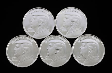 5 DONALD TRUMP 1 OZT OUNCE .999 FINE SILVER ROUNDS