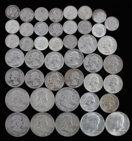 $10 FACE VALUE 90% U.S. SILVER COINS HALF QUARTER