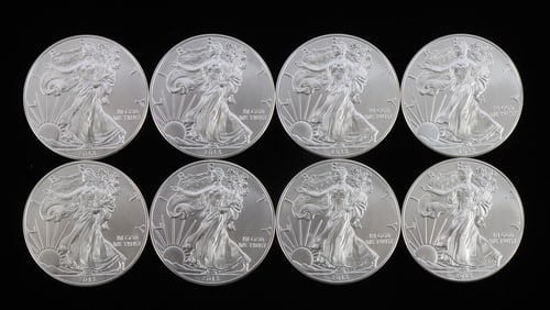 8 2013 1 OZT OUNCE SILVER AMERICAN EAGLE BU COINS