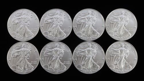 8 2018 1 OZT OUNCE SILVER AMERICAN EAGLE BU COINS
