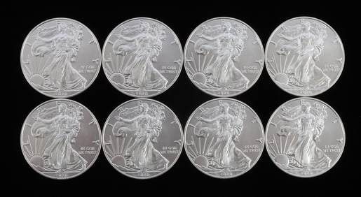8 2020 1 OZT OUNCE SILVER AMERICAN EAGLE BU COINS