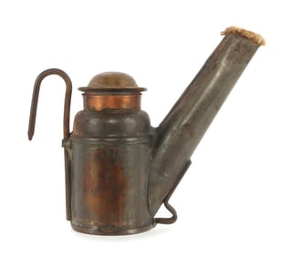 MINER TIN WICK C. GEORGE MINING LAMP PATENT 1908