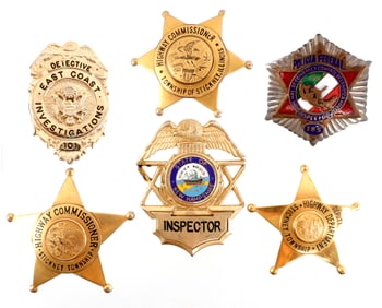5 OBSOLETE LAW ENFORCEMENT INSPECTOR BADGES