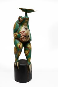 INDONESIAN BALINESE MONUMENTAL WOOD FROG