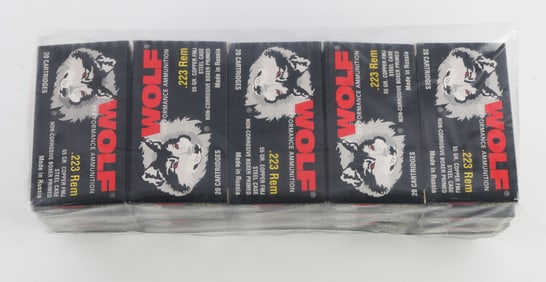 500 RDS .223 REM 55GR FMJ WOLF STEEL CASE AMMO