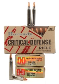 60 ROUNDS HORNADY CRITICAL DEFENSE 223 REM. 55 GR