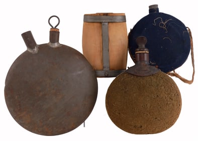 4 ANTIQUE CANTEEN LOT ITALY CIVIL WAR ENGLAND