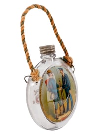 SPANISH AMERICAN WAR COMMEMORATIVE GLASS CANTEEN