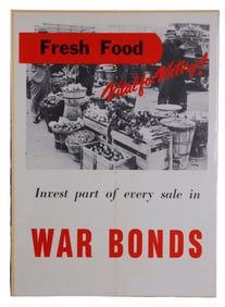 WWII POSTER FRESH FOOD VITAL FOR VICTORY WAR BONDS