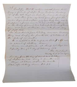 CONFEDERATE LETTER PRIVATES DEATH COLLECT MONEY