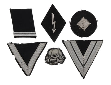 LOT OF 6 WWII GERMAN SS PATCHES TOTENKOPF
