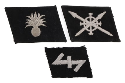 WWII GERMAN LOT OF 3 WAFFEN SS SLEEVE PATCHES