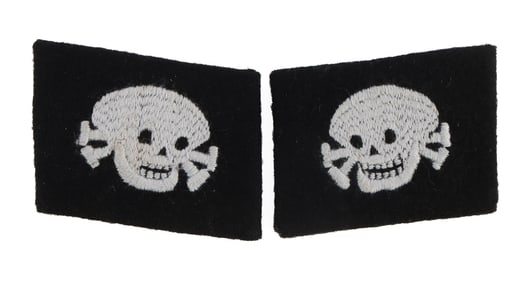 WWII GERMAN SS PUMPKIN HEAD COLLAR TAB SET