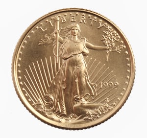 1999 GOLD 1/10 OZT OUNCE AMERICAN EAGLE BU COIN