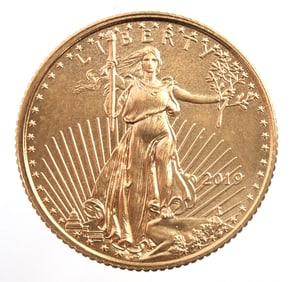 2019 GOLD 1/10 OZT OUNCE AMERICAN EAGLE BU COIN