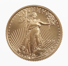 2021 GOLD 1/10 OZT OUNCE AMERICAN EAGLE BU COIN