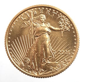 2021 GOLD 1/10 OZT OUNCE AMERICAN EAGLE BU COIN