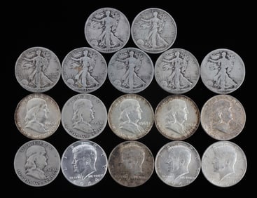 $8.50 FACE VALUE 90% U.S. SILVER HALF DOLLAR COINS