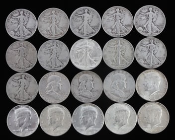 $10 FACE VALUE 90% SILVER U.S HALF DOLLAR COIN LOT