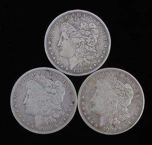 3 MORGAN SILVER DOLLAR COIN LOT1900 O 1889 O 1921