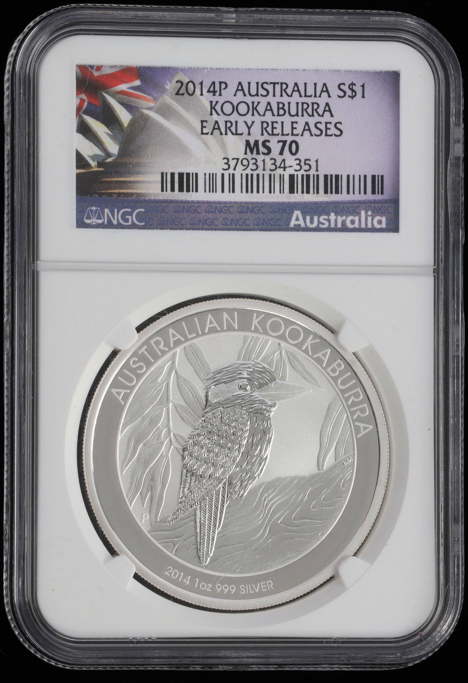 2014P AUSTRALIA KOOKABURRA EARLY NGC MS 70: NGC Encapsulated, Early Release MS 70.