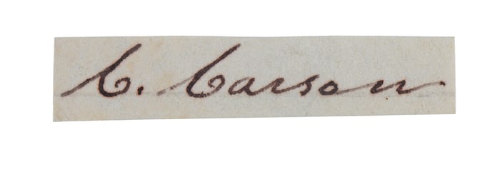 KIT CARSON CUT SIGNATURE CHRISTOPHER CARSON