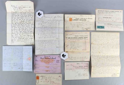 LOT OF 12 1860S BILLS & DEEDS BOSTON PHILADELPHIA