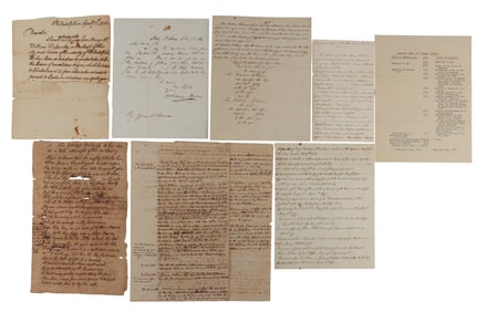 THOMAS MCKEAN 1815 AUTOGRAPH LETTER FRAGMENT LOT
