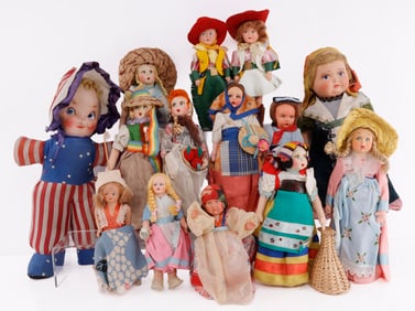 13 ANTIQUE DOLL LOT EROS TOSCANA LAZIO