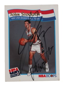 JOHN STOCKTON SIGNED BASKETBALL CARD DREAM TEAM