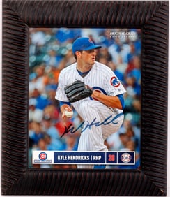 KYLE HENDRICKS CHICAGO CUBS SIGNED PHOTOGRAPH
