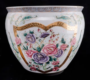 LARGE ASIAN GOLDFISH FLOWER POT 12 X 14 INCH