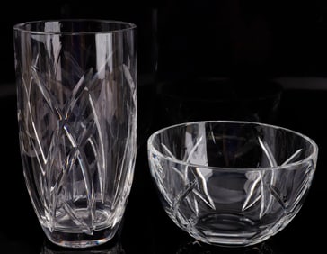 WATERFORD JOHN ROCHA VASE AND BOWL SET