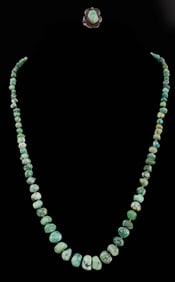 NAVAJO TURQUOISE NECKLACE & RING