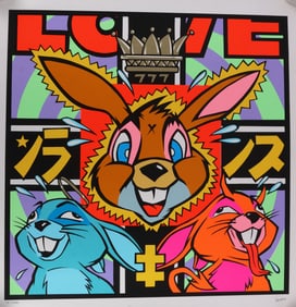 FRANK KOZIK LOVE BUNNY 777 ART PRINT POSTER