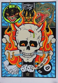 FRANK KOZIK SKULL DICE & CARDS ART POSTER PRINT