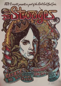 IGGY POP & THE STOOGES ART POSTER MOTORCYCLE